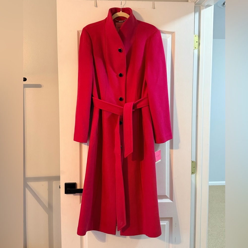 NWT kate spade wool stand collar overcoat L